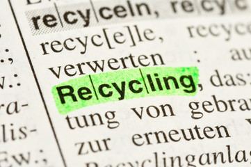 Recycling grün markiert