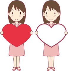 大きなハートを持つ女性