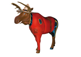 Lustige kanadische Rotwild-Polizist