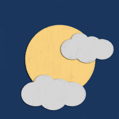 Weather drawing by pastel on charcoal paper