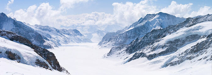 Great Aletsch Glacier Jungfrau Alps Switzerland