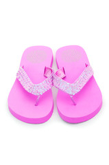 Summer colourful shoes on white