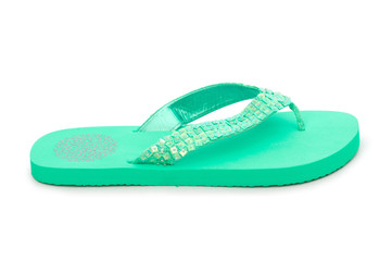 Summer colourful shoes on white