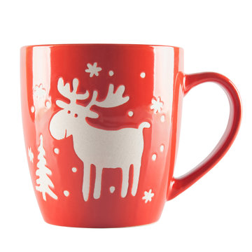 Red cup with ornament