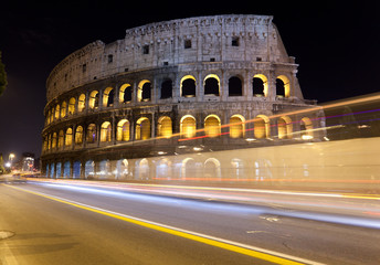 The Colosseum at night, Rome, Italy