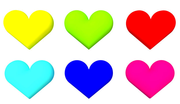 Multi color of heart