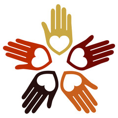 United loving hands vector.
