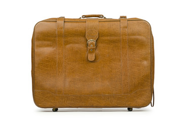 Travel concept with suitcase on white