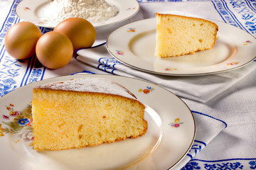 Slice of lemon cake