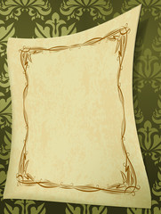 The old frame on a vintage background