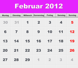 Monatskalender - Februar 2012