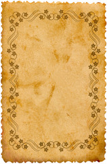 The old background with a floral border