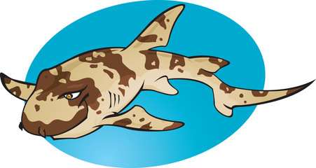 Naklejka premium Cartoon Bamboo shark