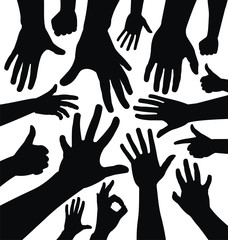 Fototapeta premium Hand silhouettes