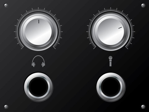 Volume knobs for headphones and or microphone