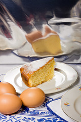 Homemade lemon cake.