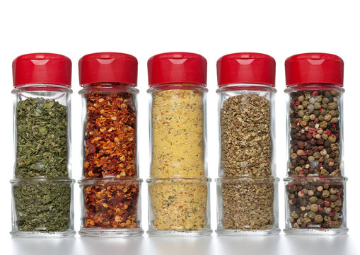 Spices Set In Mini Bottles Stock Photo - Download Image Now
