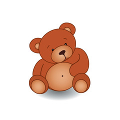 Bear toy vector illustration.Isolated on white.