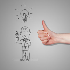 Standing man generating ideas