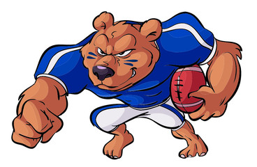 Football Bear In Action