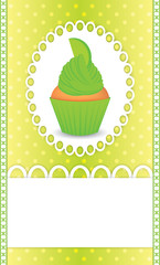 Card with lime cupcake