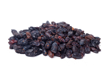 Dried barberry on white background