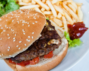 American cheese burger