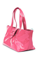 Elegant woman bag on white