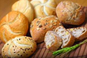 Assortment of baked breads