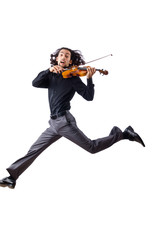 Fototapeta premium Violin player isolated on white