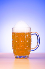 Beer glass on the table