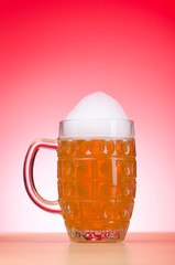 Beer glass on the table