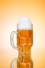 Beer glass on the table
