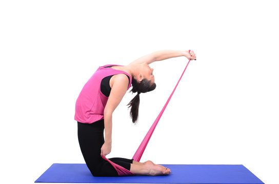 Beautiful girl doing pilates