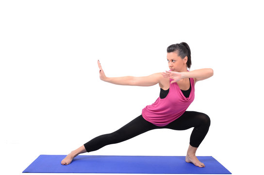 Beautiful girl doing pilates
