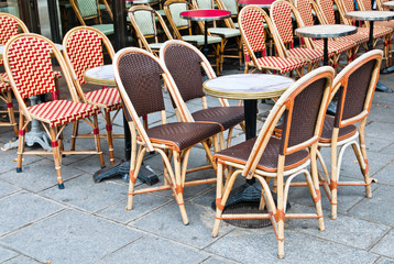 Street view of a coffee terrace