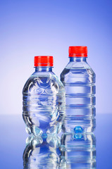 Water bottles as healthy drink concept