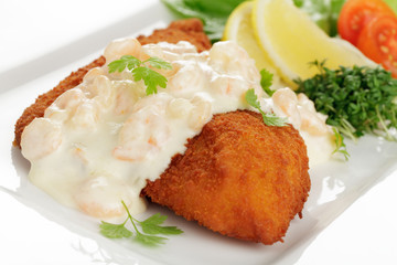 Schollenfilet mit Krabbensauce