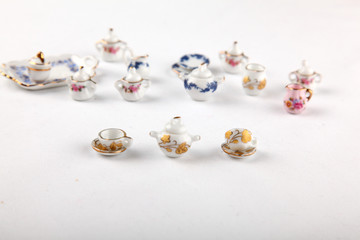 Collection of miniature tea set