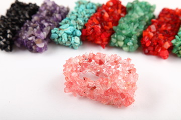 Tourmaline chips pink bracelet