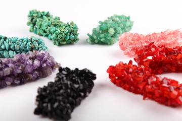 Collection of gemstones bracelets
