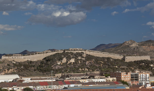 Old fortress ruins above cartagena, spain