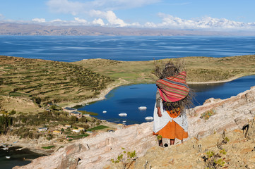 Titicaca lake, Bolivia, Isla del Sol landscape