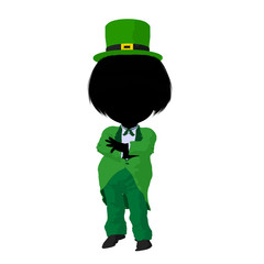 Little Leprechaun Girl Illustration Silhouette