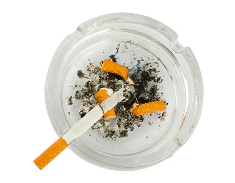 Cigarettes butts in ashtray