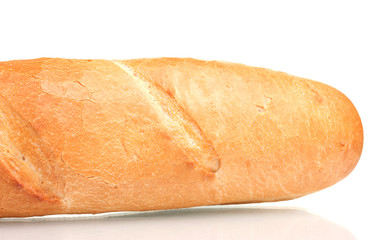 delicious baguette isolated on white