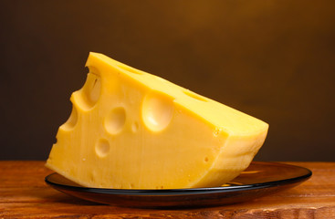 Сheese on a saucer in the room