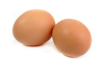 Two Eggs. Isolated On A White Background.