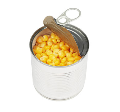 half opened corn can