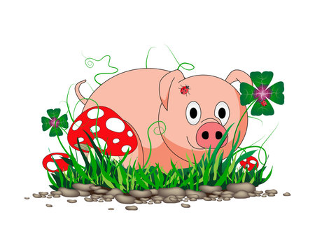 kleeblatt schwein fliegenpilz marienkaefer